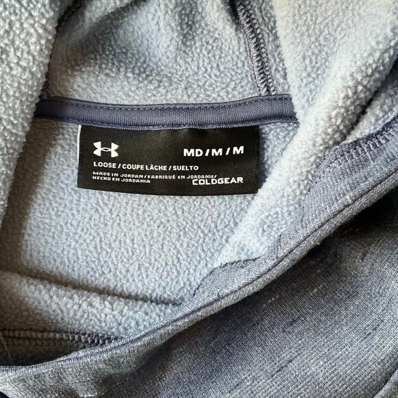 Under Armour ColdGear Women Long Sleeve Turtleneck Hooded Sweatshirt size M,blue - Picture 7 of 9